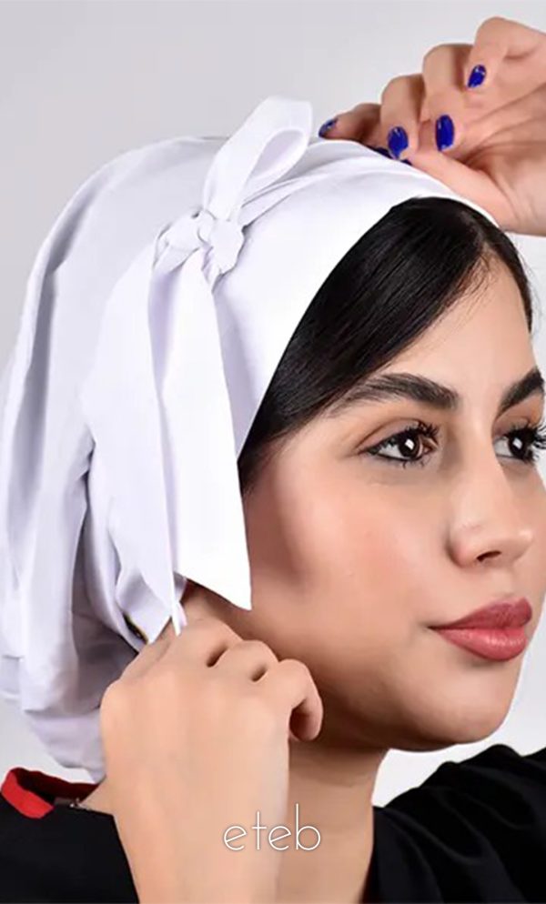 کلاه گره ای حجاب سفید ICV215
