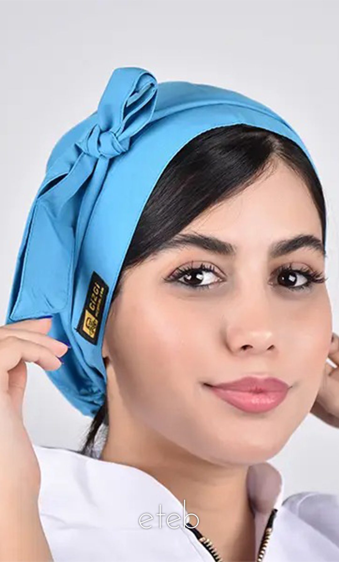 کلاه گره ای حجاب فیروزه ای ICV218 | ایطب