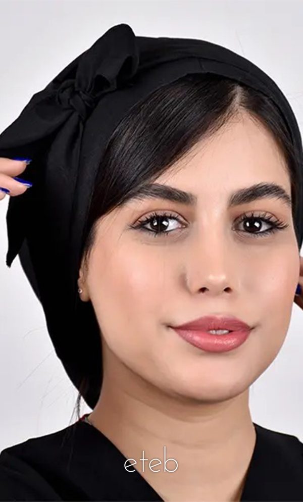 کلاه گره ای حجاب مشکی ICV222