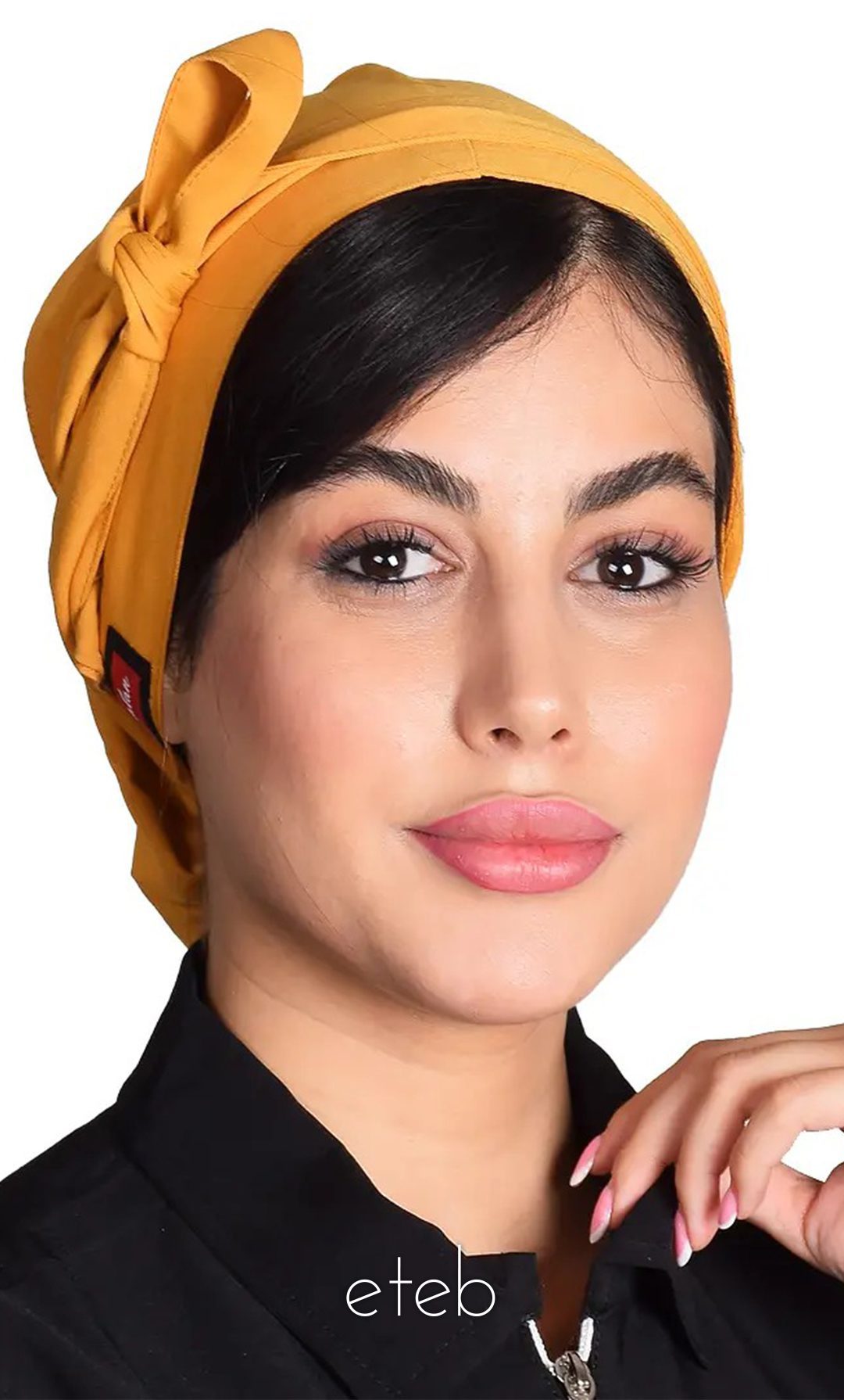 کلاه گره ای حجاب خردلی ICV223 | ایطب