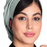 کلاه گره ای حجاب سبز پاستیلی ICV224 | ایطب