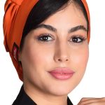 کلاه گره ای حجاب نارنجی ICV227| ایطب