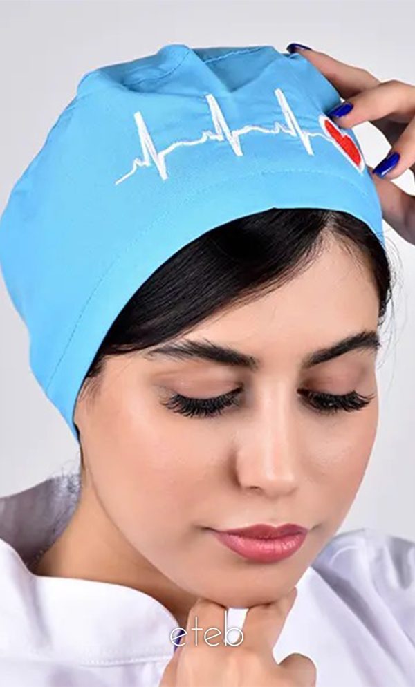 کلاه جراحی بند کوچک ECG آبی فیروزه ای ICV302