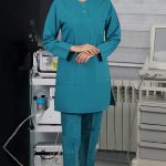 تونیک شلوار بدون یقه سیزگی سبز کله غازی ITV207 | ایطب