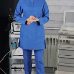 تونیک شلوار بدون یقه سیزگی آبی استخری ITV205| ایطب