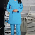 تونیک شلوار بدون یقه سیزگی آبی فیروزه ای ITV206| ایطب