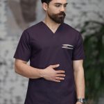 اسکراب یونیسکس یقه هفت بادمجونی اورا ISOR107