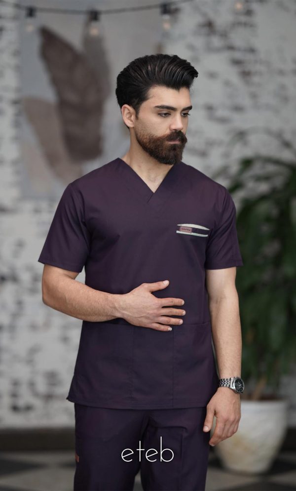 اسکراب یونیسکس یقه هفت بادمجونی اورا ISOR107