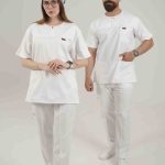 اسکراب یونیسکس یقه گرد سفید اورا ISOR205