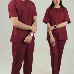 اسکراب یونیسکس یقه گرد زرشکی اورا ISOR210