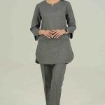 تونیک شلوار آستین سه ربع پرشیا طوسی اورا| ایطب