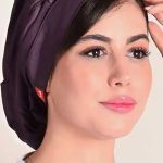کلاه گره ای حجاب بادمجونى ICV204| ایطب