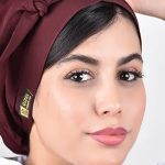کلاه گره ای حجاب زرشکی ICV207 | ایطب