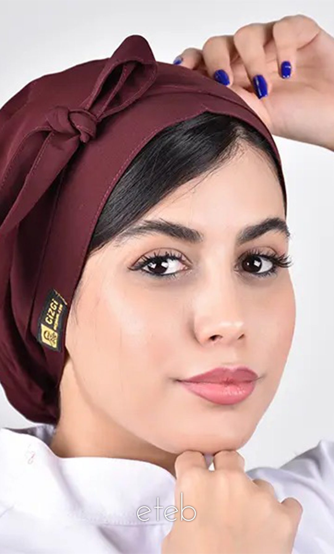 کلاه گره ای حجاب زرشکی ICV207 | ایطب