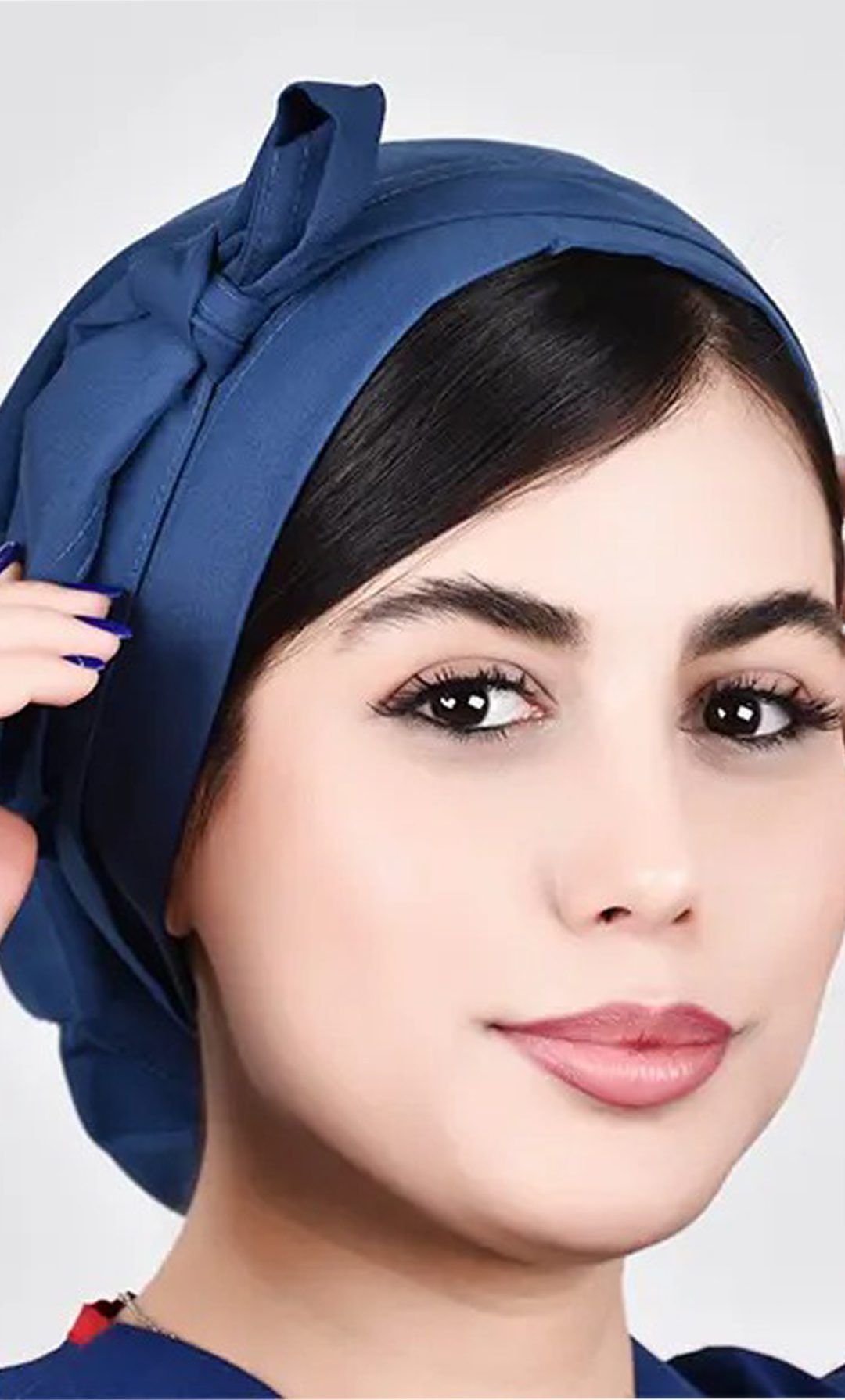 کلاه گره ای حجاب آبی نفتی ICV203 | ایطب