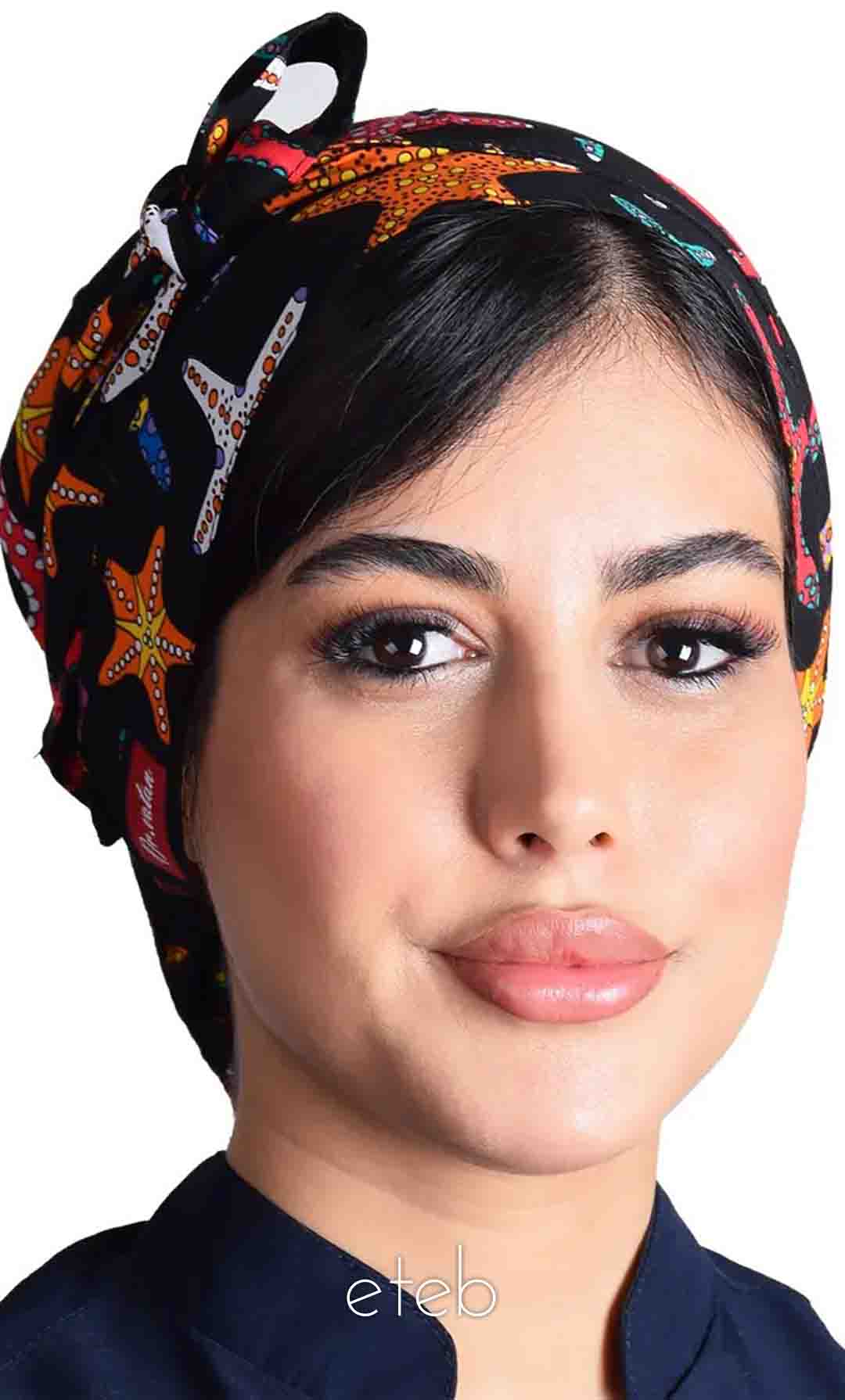 کلاه گره ای حجاب طرحدار ICS6080 | ایظب