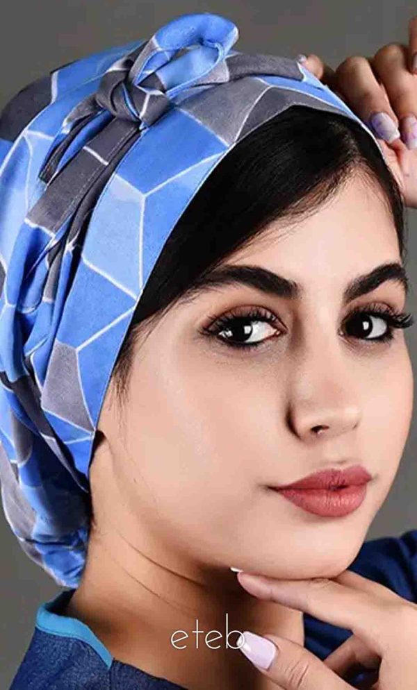 کلاه گره ای حجاب طرحدار ICS6053