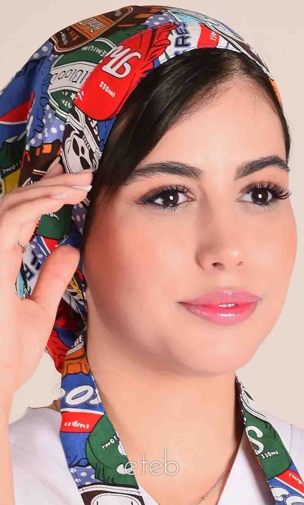 کلاه گره ای حجاب طرحدار ICS6055