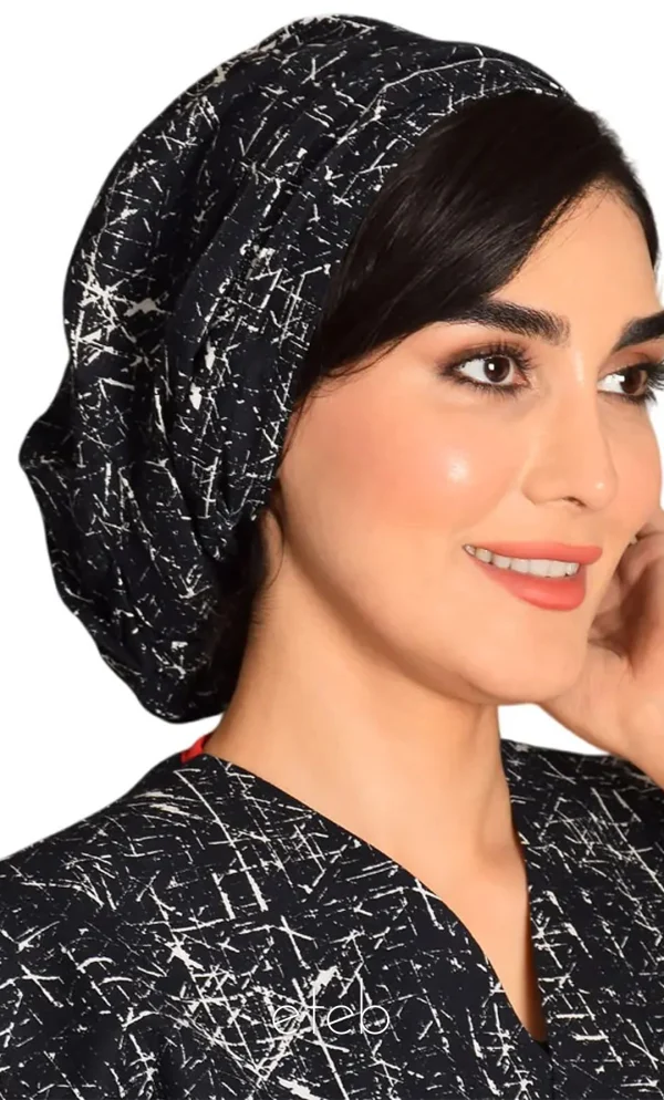کلاه گره ای حجاب طرحدار ICS6144
