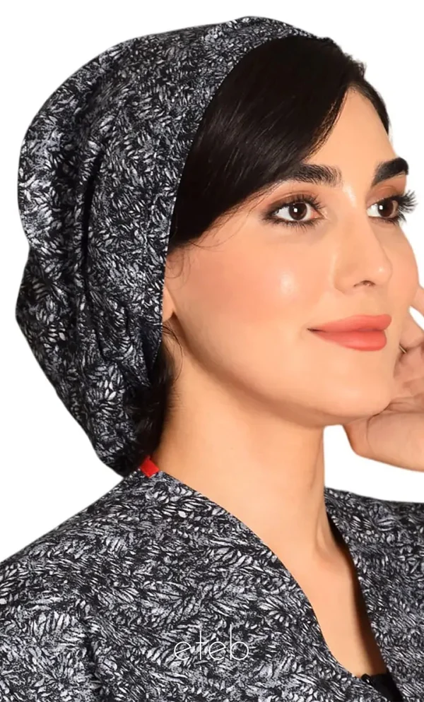 کلاه گره ای حجاب طرحدار ICS6145