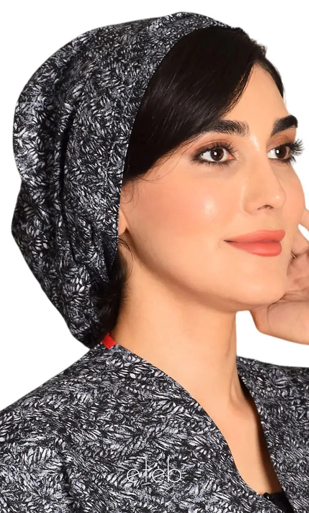 کلاه گره ای حجاب طرحدار ICS6145