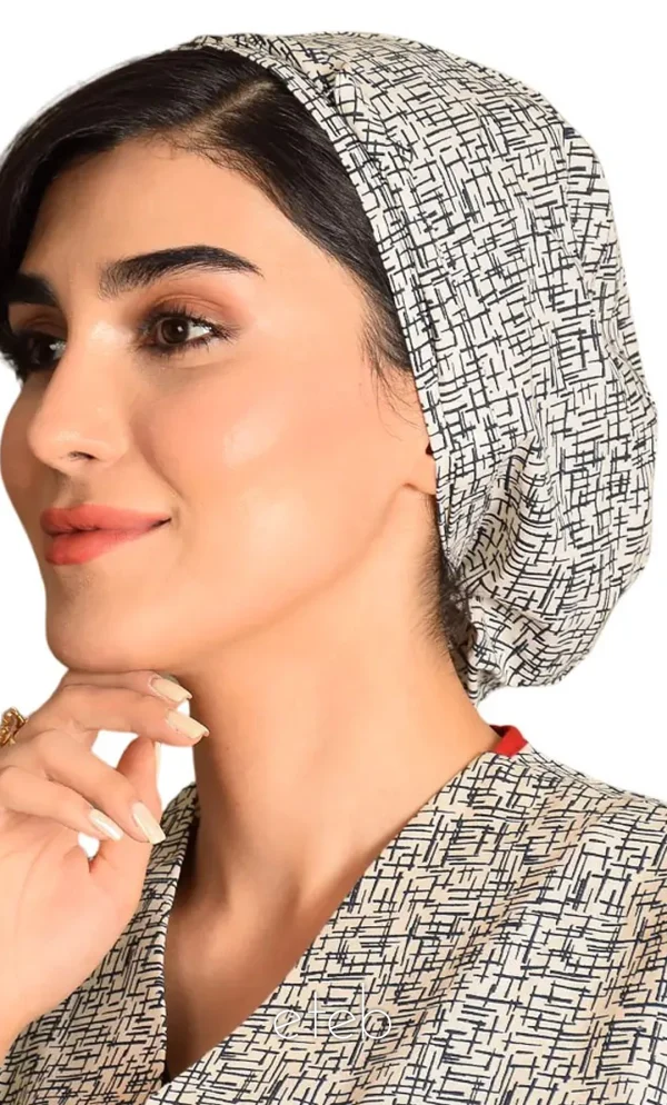 کلاه گره ای حجاب طرحدار ICS6147