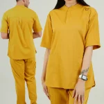 اسکراب شلوار یقه دیپلمات اورا خردلی